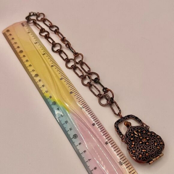 Filagree purse locket pendant necklace - Picture 7 of 14